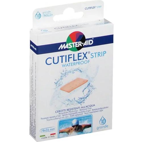 Master Aid Cutiflex Med Waterproof Strips 78x26mm Large Αυτοκόλλητα Επιθέματα Αδιάβροχα 10 Τεμάχια